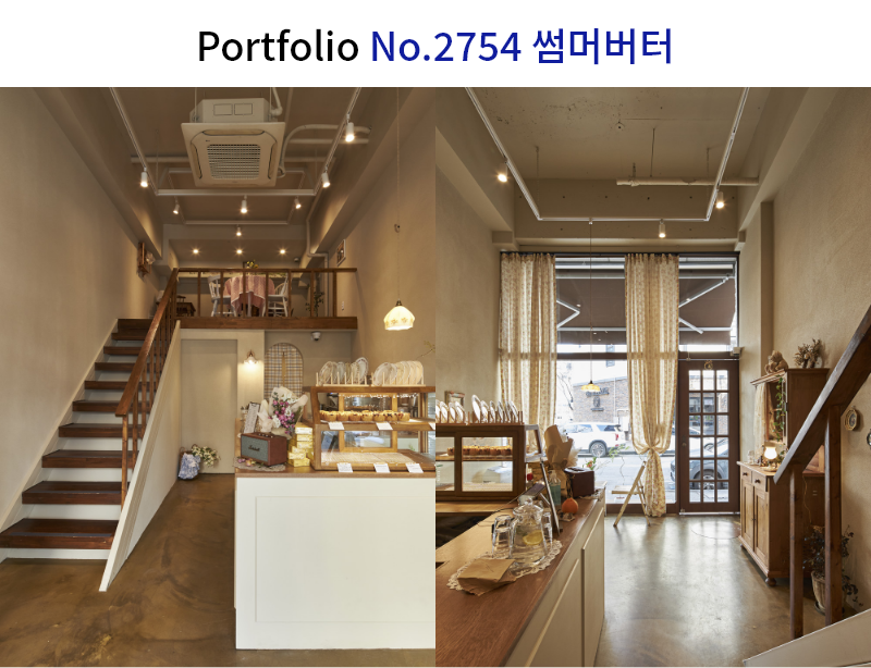 빈티지한 분위기의 복층 카페 인테리어