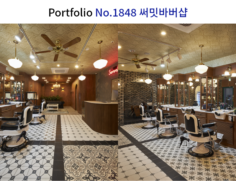 레트로한 바버샵 인테리어